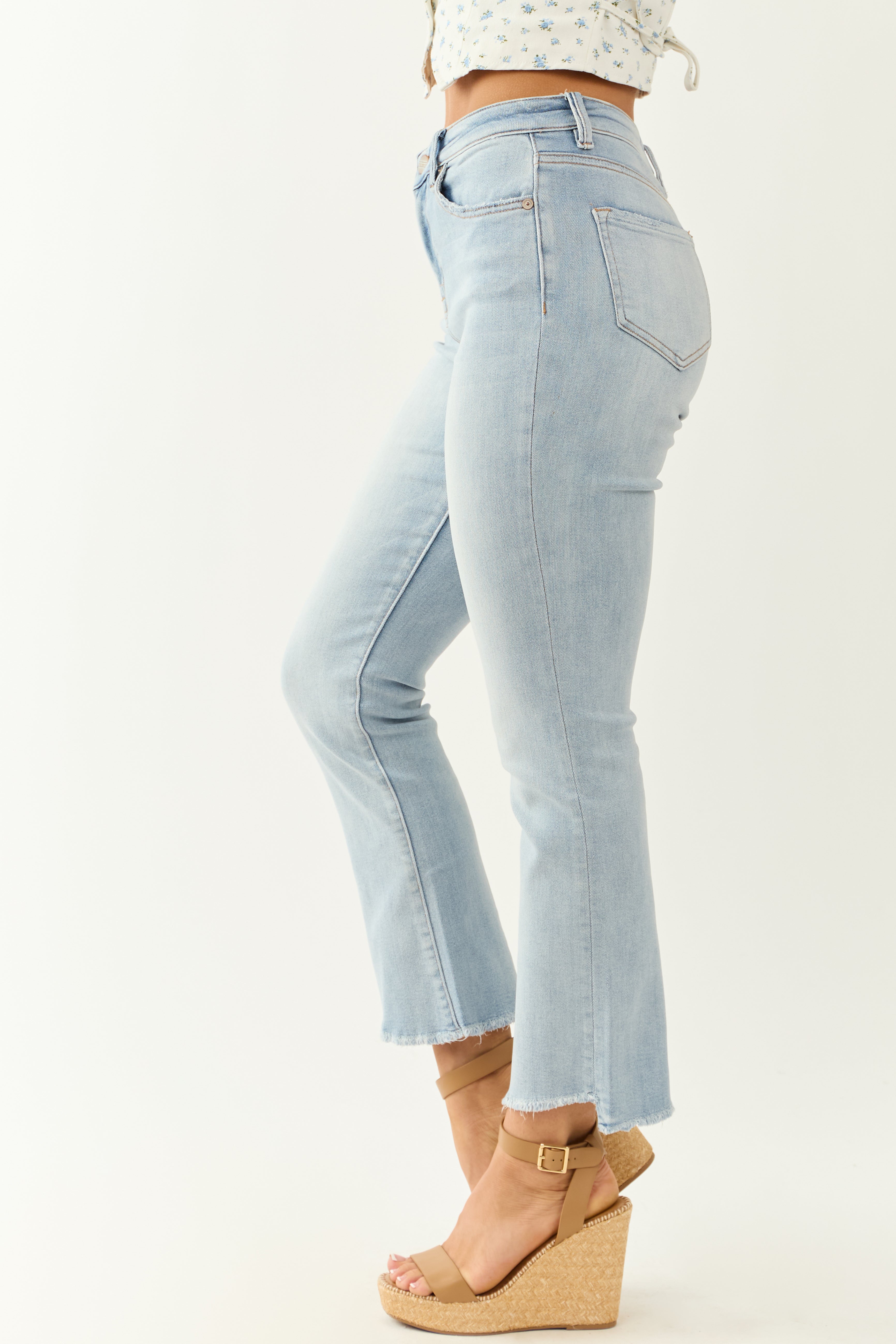 Mica Denim Light Wash Stretchy Soft Kick Flare Jeans