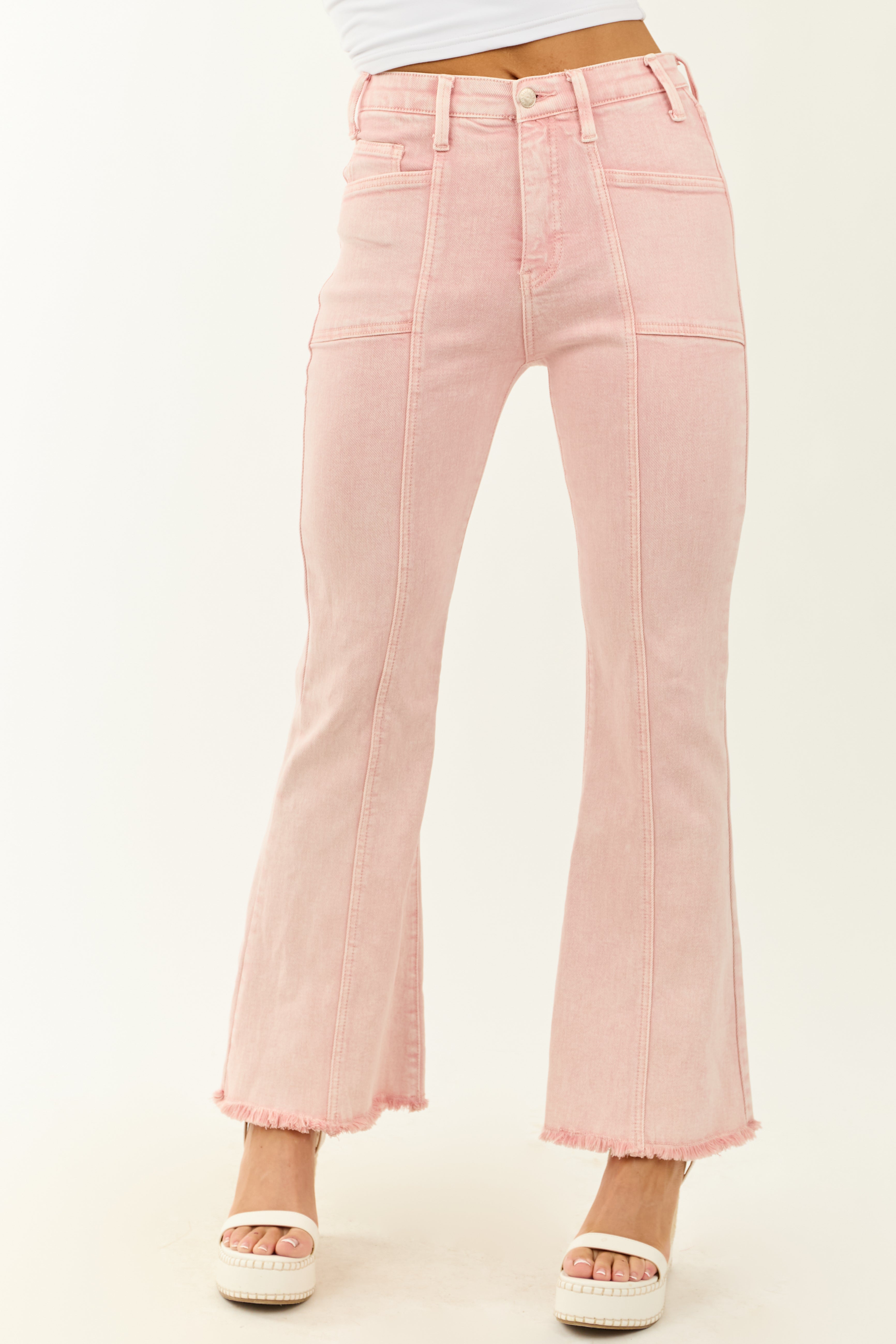 Saige Cherry Blossom Tummy Control Stretchy Flare Jeans