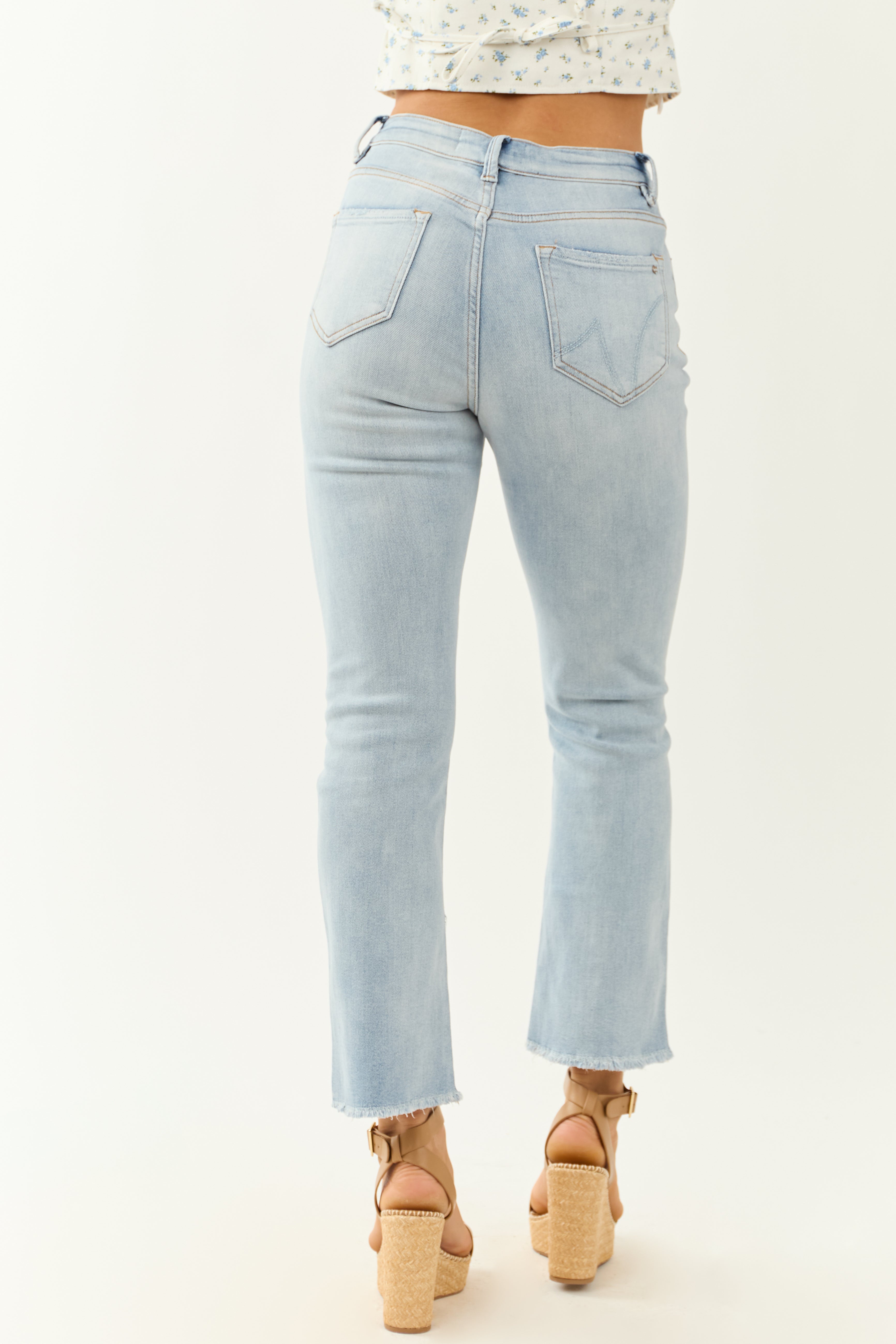 Mica Denim Light Wash Stretchy Soft Kick Flare Jeans