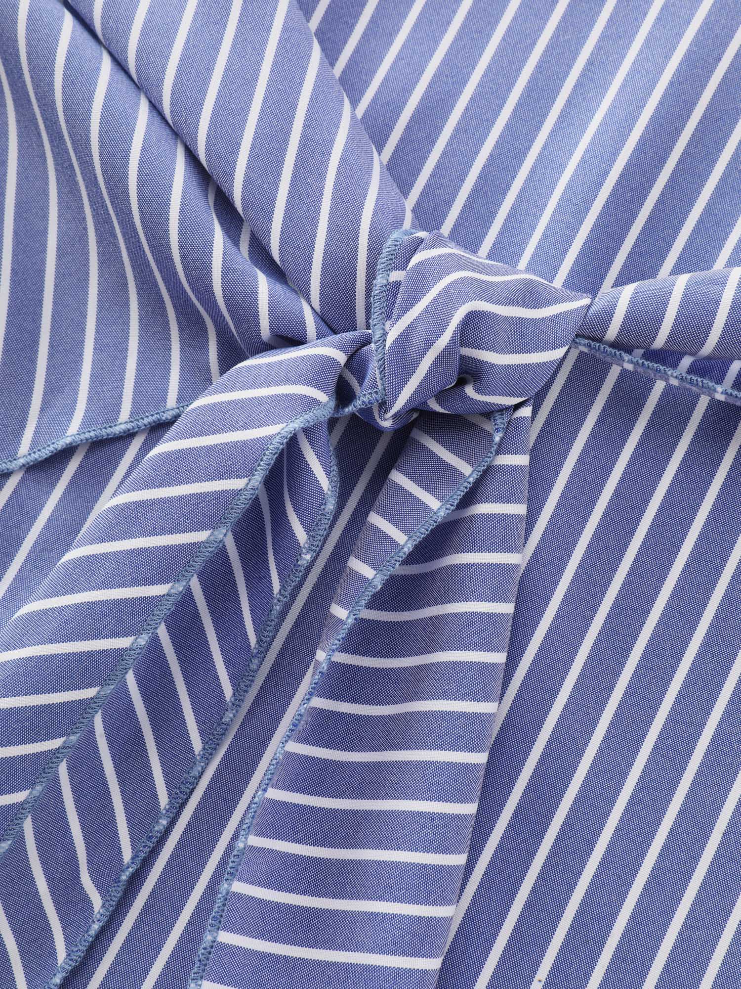 Striped Print Knotted Side Blouse