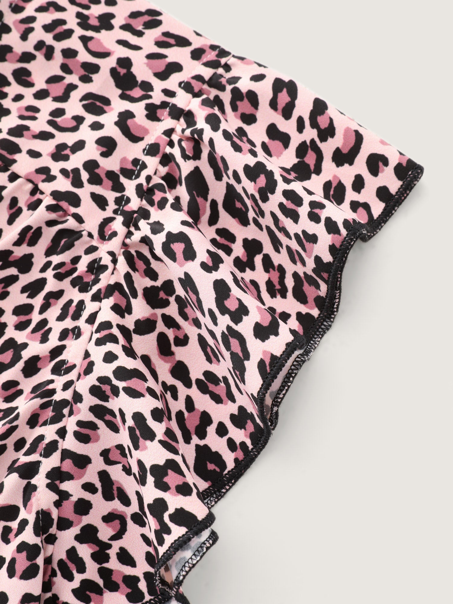Leopard Print Flutter Sleeve Button Blouse