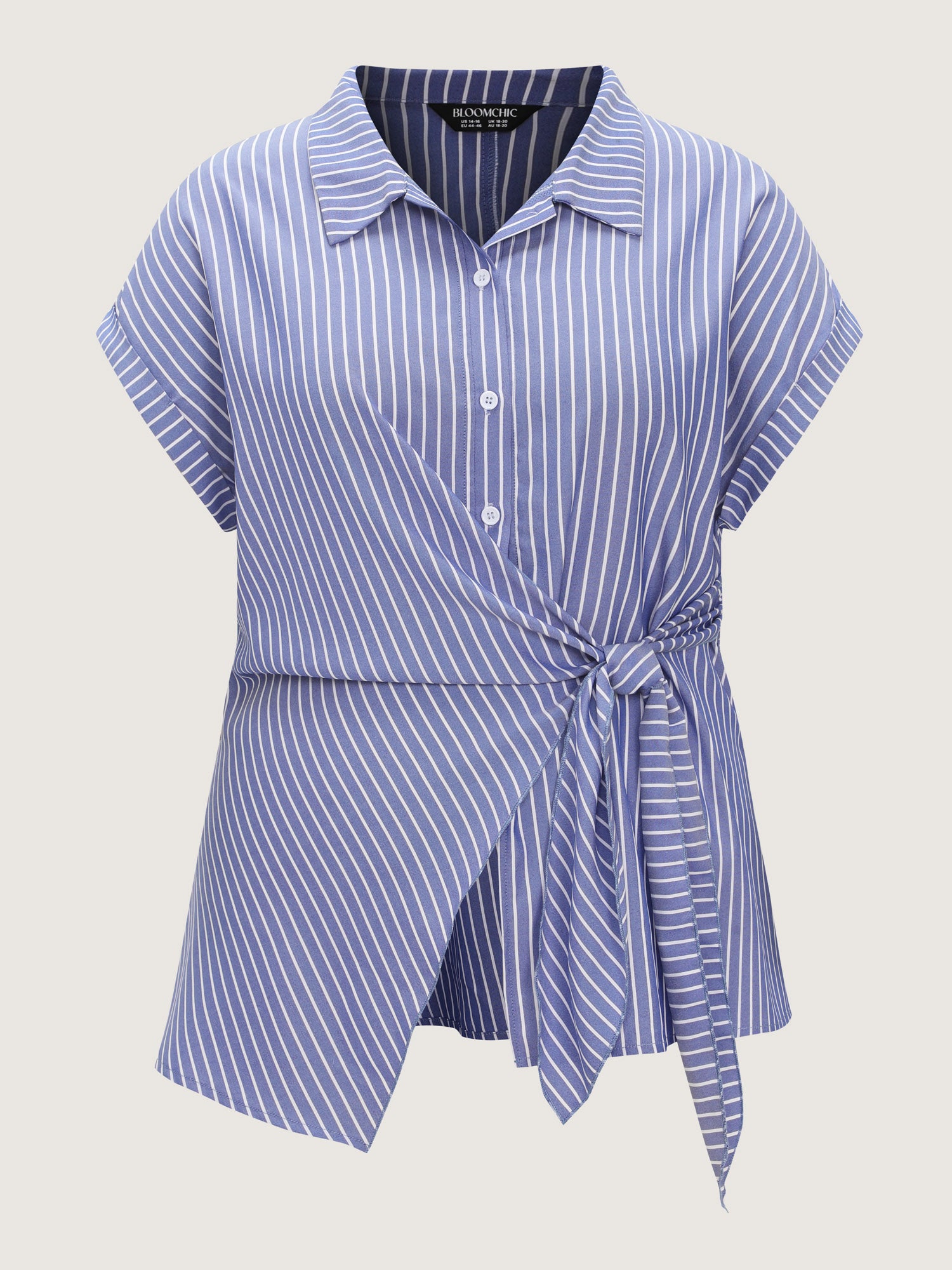 Striped Print Knotted Side Blouse